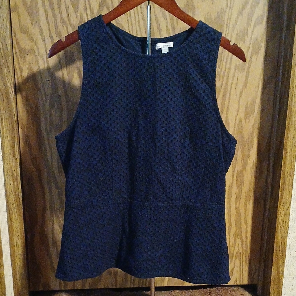 GAP Textured Navy Sleeveless Blouse